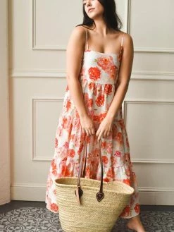 Charlie Holiday SOLD OUT - Isabella Orange Floral Maxi Dress