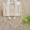 Confête The Bridal Suite Grace Faux-Pearl Embellished Woven Tote