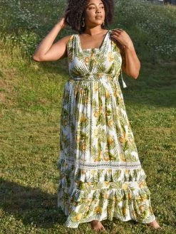 Confête Cartagena Citrus Print Maxi Dress Clothing