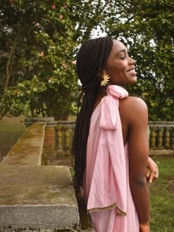 Sundress Occasion SOLD OUT - Clementine One Shoulder Maxi Dress - Lipstick Pink