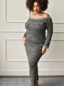 Confête Manhattan Metallic Maxi Sweater Dress