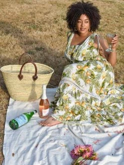 Confête Cartagena Citrus Print Maxi Dress Clothing