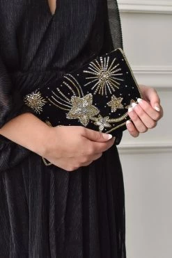 Confête Accessories Velvet Star Clutch