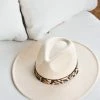 Confête SOLD OUT - Ivory Fedora With Leopard Print Trim Accessories