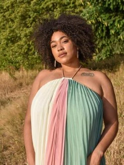 Confête Clothing Hydra Pleated Halter Maxi