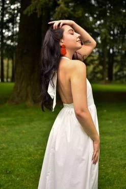 En Saison Farrah White Halter Midi Dress Clothing