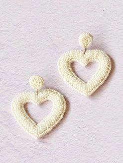 Confête The Bridal Suite Delfine Beaded Heart Earrings