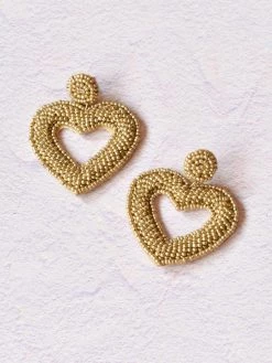Confête The Bridal Suite Delfine Beaded Heart Earrings