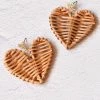 Confête Summer Love Rattan Heart Earrings