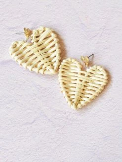 Confête Summer Love Rattan Heart Earrings