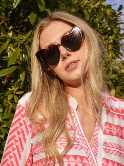 AJ Morgan Eyewear Wholeheartedly Tortoiseshell Heart Sunglasses