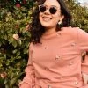 Confête Rosie Floral Embroidered Sweatshirt - Salmon Clothing