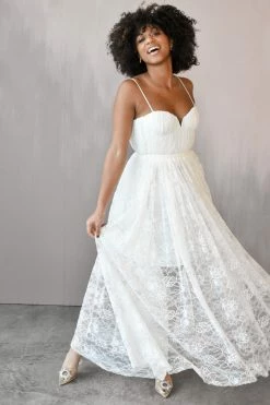 Sau Lee Selena Lace Midi Clothing