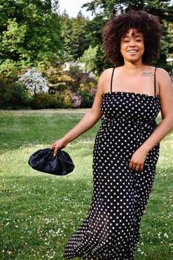 Confête Monaco Black Polka Dot Maxi Dress