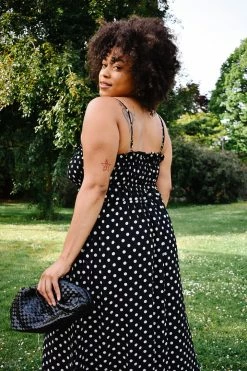 Confête Monaco Black Polka Dot Maxi Dress