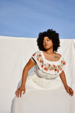 Confête Punta Mita Off The Shoulder Embroidered Maxi Dress Clothing