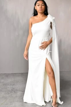 Confête Caila One Shoulder Maxi With Cape