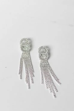 Confête Double Circle Crystal Fringe Earrings Accessories