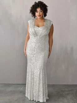 Confête Natasha Champagne Sequin Gown