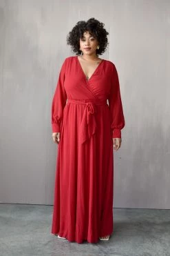 Confête Georgie Red Wrap Dress
