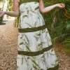 Confête Clothing Playa Carillo Palm Print Maxi Dress - Olive