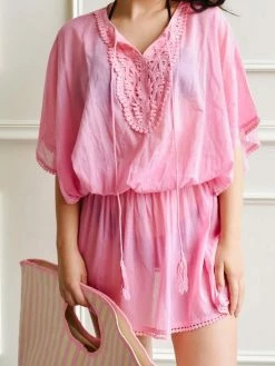 Shiraleah Delilah Pink Beach Cover-Up Clothing