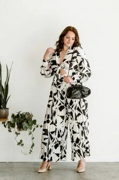 Confête Darby Graphic Print Pleated Jumpsuit