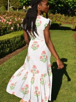 Olivia James Delia Midi Dress - Dahlia Apricot