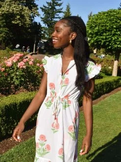 Olivia James Delia Midi Dress - Dahlia Apricot