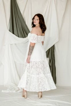 Confête Demi Off The Shoulder Lace Gown