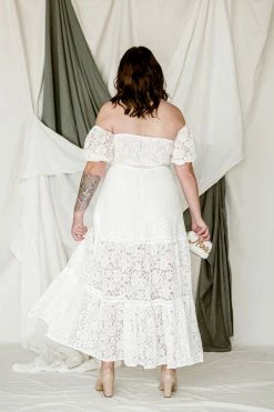 Confête Demi Off The Shoulder Lace Gown