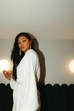 Confête Ella Sequin Wrap Dress