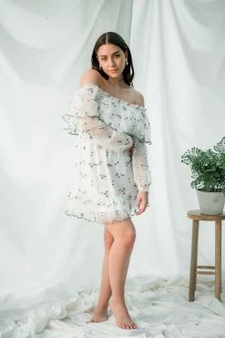 Confête Mal Floral Embroidered Mini Dress Clothing