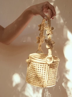 KAANAS Florencia Handwoven Straw Bucket Bag Accessories