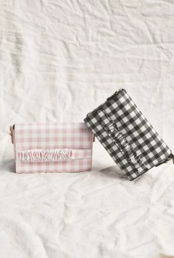 Confête Pink And White Gingham Clutch