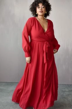 Confête Georgie Red Wrap Dress