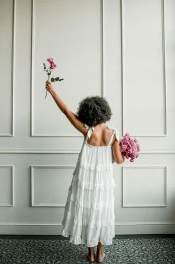 Confête Clothing Grace Ruffle Tier Midi Dress