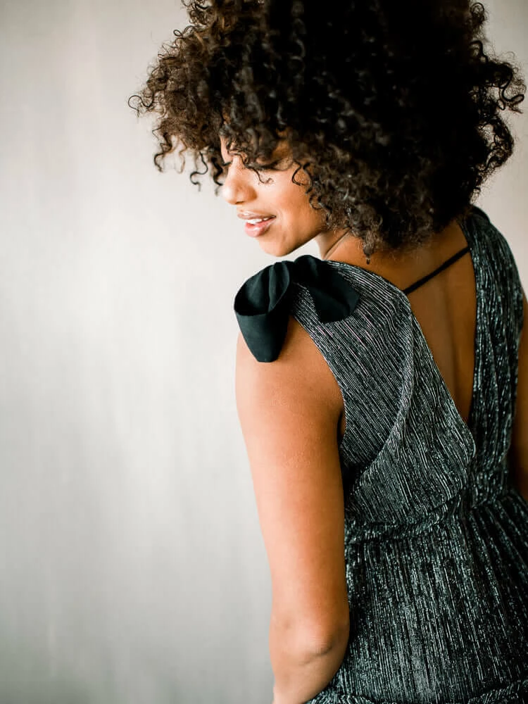 Confête Halle Shoulder Tie Deep V Maxi - Silver Clothing 5 Confête Halle Shoulder Tie Deep V Maxi - Silver Clothing