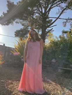 Sundress Occasion SOLD OUT - Clementine One Shoulder Maxi Dress - Lipstick Pink