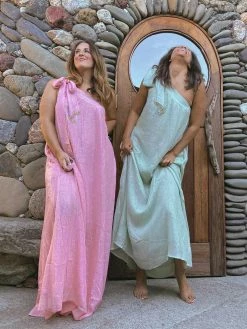 Cheap Confête Store 8 Sundress Occasion SOLD OUT - Clementine One Shoulder Maxi Dress - Lipstick Pink