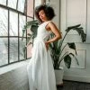 Jay Godfrey SOLD OUT - Orlando White Cropped Jumpsuit With Overskirt The Bridal Suite