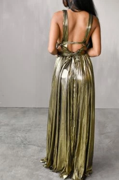 Confête Clothing Jordan Metallic Wrap Maxi Dress