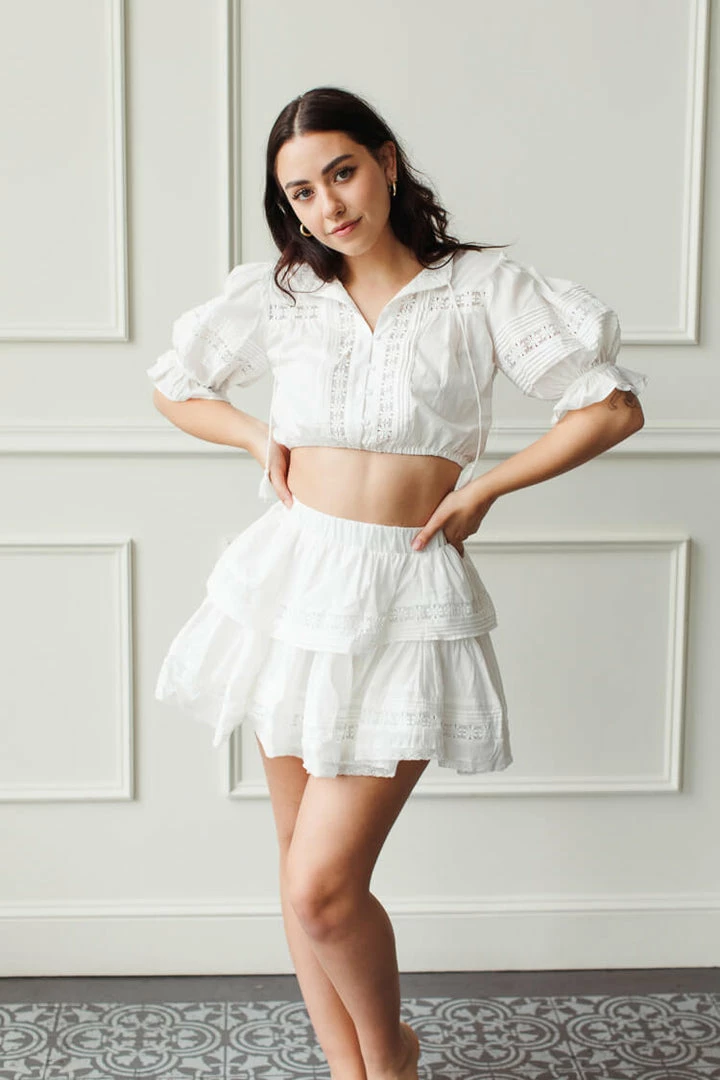 Confête Kent White Ruffle Skirt Set Clothing 5 Confête Kent White Ruffle Skirt Set Clothing