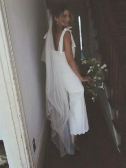 Confête The Bridal Suite Kiawah White Scalloped Jumpsuit