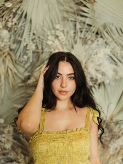 Confête Let's Have Fun Yellow Floral Midi Dress Clothing