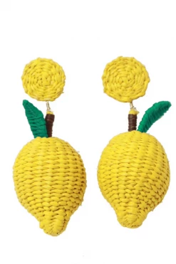 Confête Limón Straw Drop Earrings Accessories