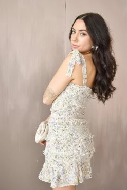 Confête SOLD OUT - Lottie Tiered Ruched Floral Mini Dress