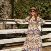 Olivia James Lydia Dress - Blue Ikat
