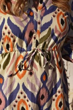 Olivia James Lydia Dress - Blue Ikat