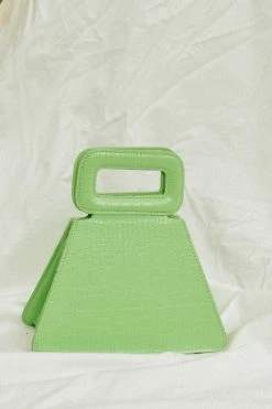 Confête Accessories Margaux Lime Green Triangle Top Handle Bag 9 Confête Accessories Margaux Lime Green Triangle Top Handle Bag